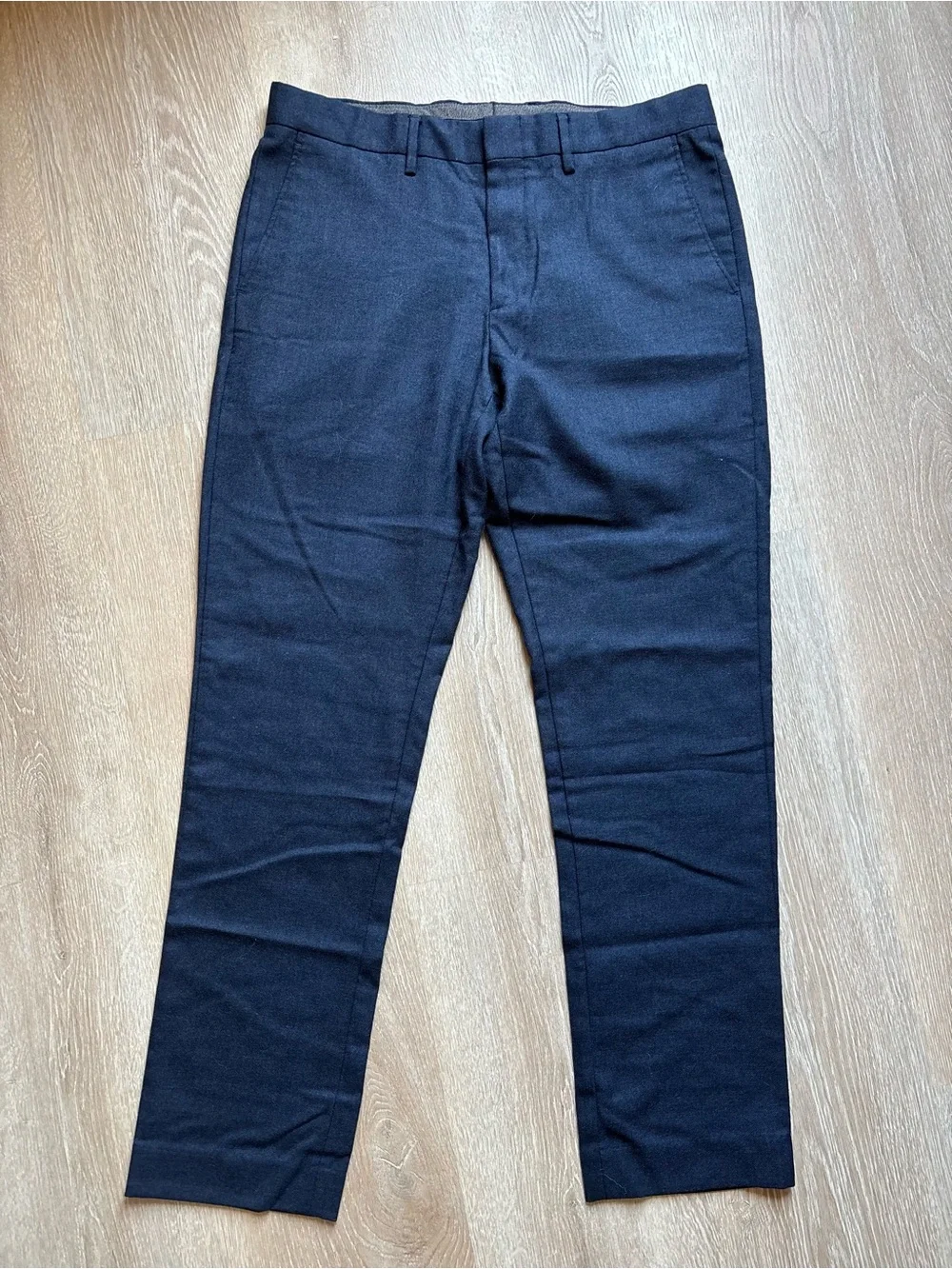 J.Crew Men's Bowery Navy Heather Slim 100% Wool Dress Pants Size 33x32